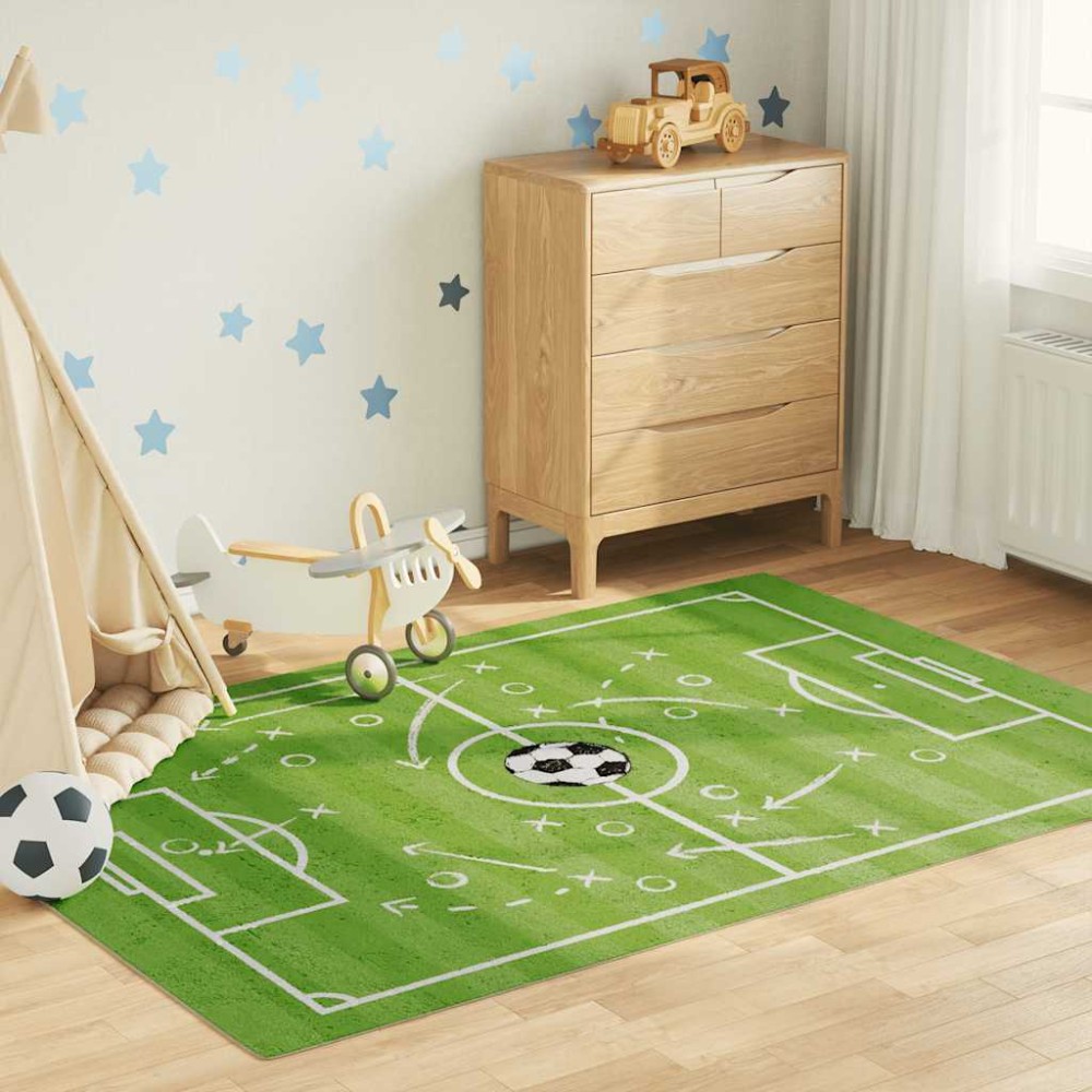 vidaXL Covor copii verde teren fotbal 160x230cm lavabil anti-alunecare