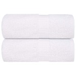 vidaXL Lavete 2 buc Alb 15x21 cm 360 g/m² 100% bumbac vidaXL Lavete 2 buc Alb 15x21 cm 360 g/m² 100% bumbac