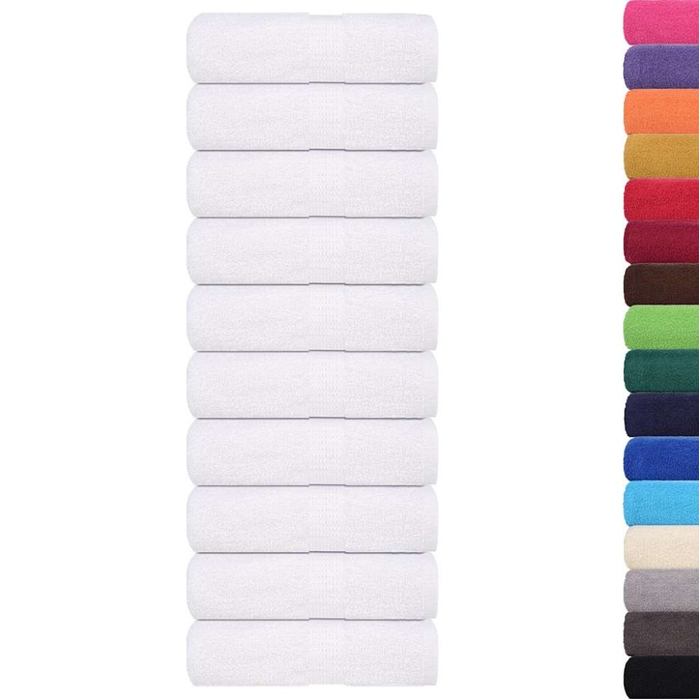 vidaXL lavețe 10 buc alb 15x21 cm 360 g/m² 100% bumbac