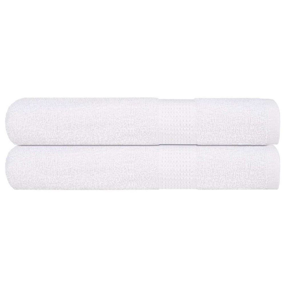 vidaXL Prosoape 2 buc Alb 100x200 cm 360 g/m² 100% bumbac