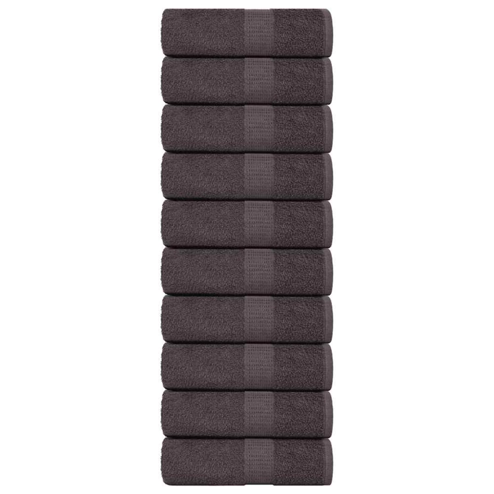 vidaXL Prosoape pentru oaspeți 10 buc Antracit 360 g/m² 100% bumbac