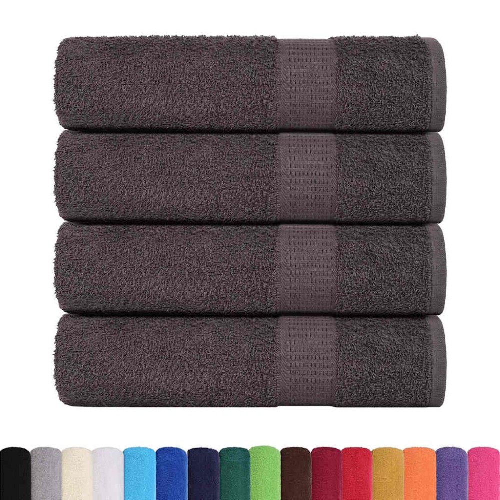 vidaXL Prosoape de baie 4 buc Antracit 100x150 cm 360 g/m² 100% bumbac