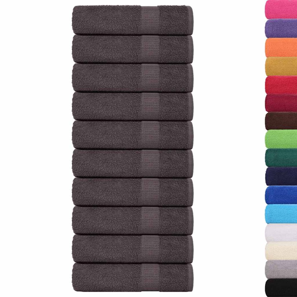 vidaXL Prosoape de baie 10 buc Antracit 100x150cm 360 g/m² 100% bumbac