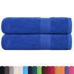 vidaXL Prosoape de duș 2 buc Albastru 70x140 cm 360 g/m² 100% bumbac vidaXL Prosoape de duș 2 buc Albastru 70x140 cm 360 g/m² 100% bumbac