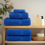vidaXL Prosoape de duș 4 buc Albastru 70x140 cm 360 g/m² 100% bumbac vidaXL Prosoape de duș 4 buc Albastru 70x140 cm 360 g/m² 100% bumbac