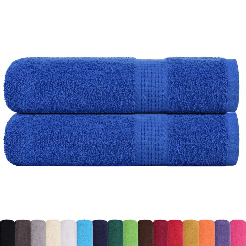 vidaXL Prosoape de baie 2 buc Albastru 100x150 cm 360 g/m² 100% bumbac