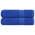 vidaXL Prosoape de baie 2 buc Albastru 100x150 cm 360 g/m² 100% bumbac vidaXL Prosoape de baie 2 buc Albastru 100x150 cm 360 g/m² 100% bumbac
