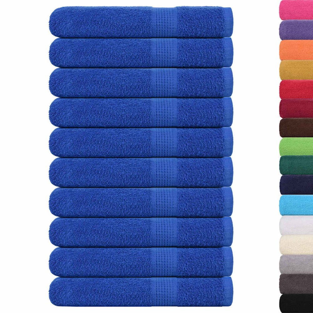 vidaXL Prosoape 10 buc Albastru 100x200 cm 360 g/m² 100% bumbac