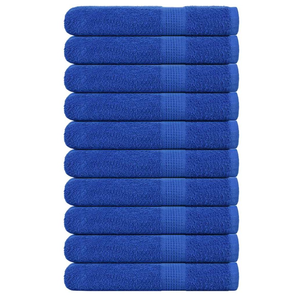 vidaXL Prosoape 10 buc Albastru 100x200 cm 360 g/m² 100% bumbac