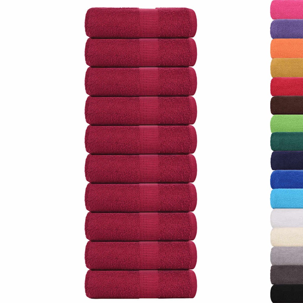 vidaXL Prosoape de baie 10 buc. FROGN Bordeaux 30x30 cm 100% bumbac
