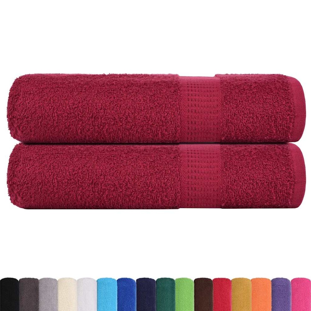 vidaXL Prosoape de duș 2 buc Bordeaux 70x140 cm 360 g/m² 100% bumbac