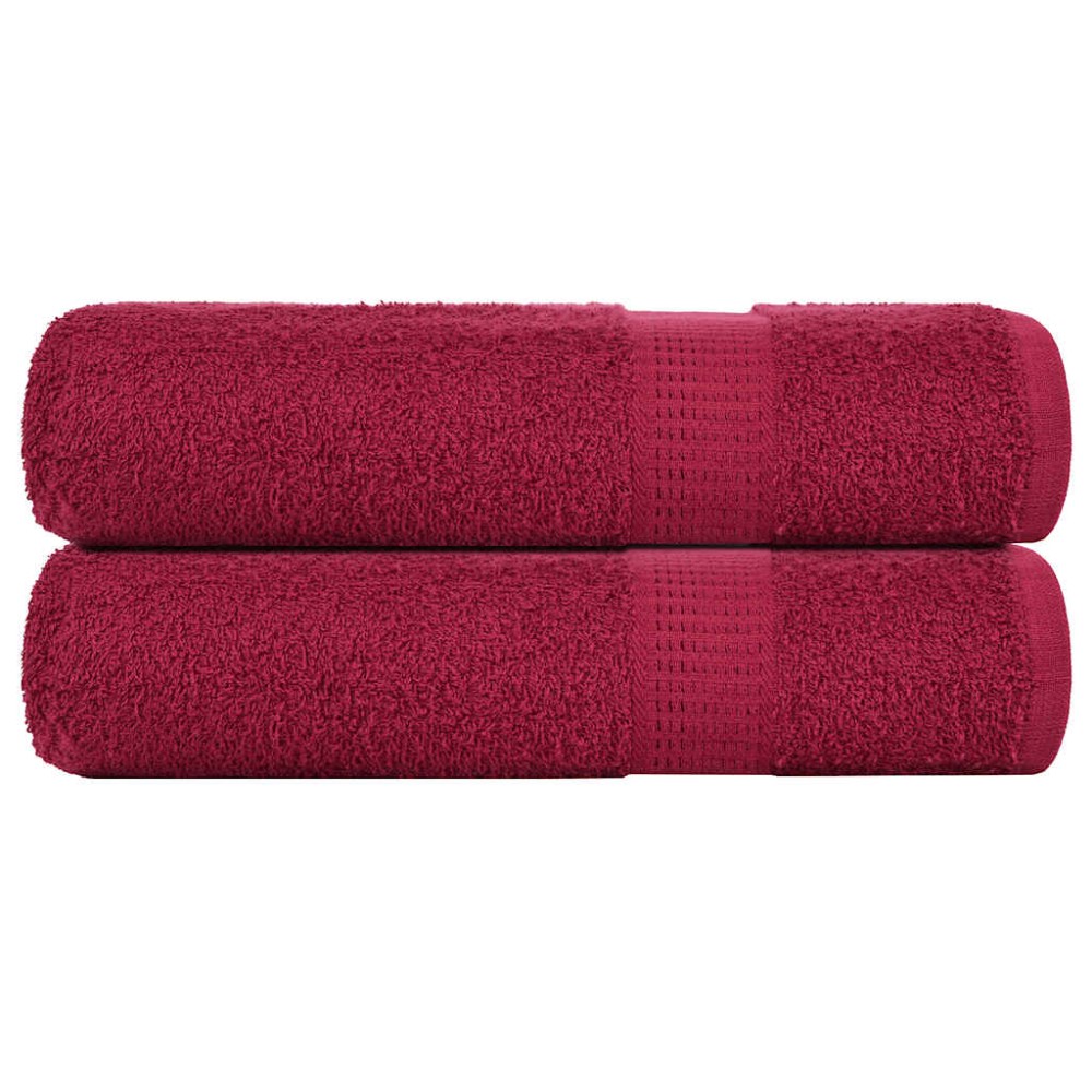 vidaXL Prosoape de baie 2 buc Bordeaux 100x150 cm 360 g/m² 100% bumbac