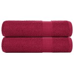 vidaXL Prosoape de baie 2 buc Bordeaux 100x150 cm 360 g/m² 100% bumbac vidaXL Prosoape de baie 2 buc Bordeaux 100x150 cm 360 g/m² 100% bumbac