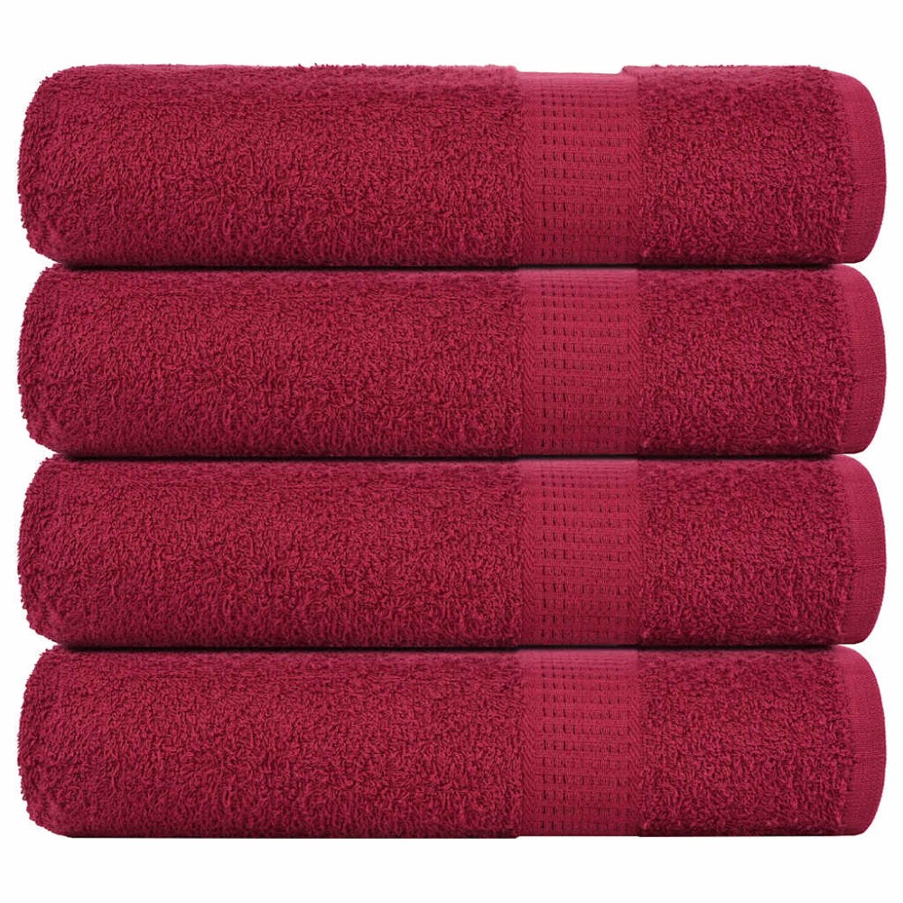 vidaXL Prosoape de baie 4 buc Bordeaux 100x150 cm 360 g/m² 100% bumbac