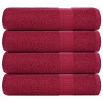 vidaXL Prosoape de baie 4 buc Bordeaux 100x150 cm 360 g/m² 100% bumbac vidaXL Prosoape de baie 4 buc Bordeaux 100x150 cm 360 g/m² 100% bumbac