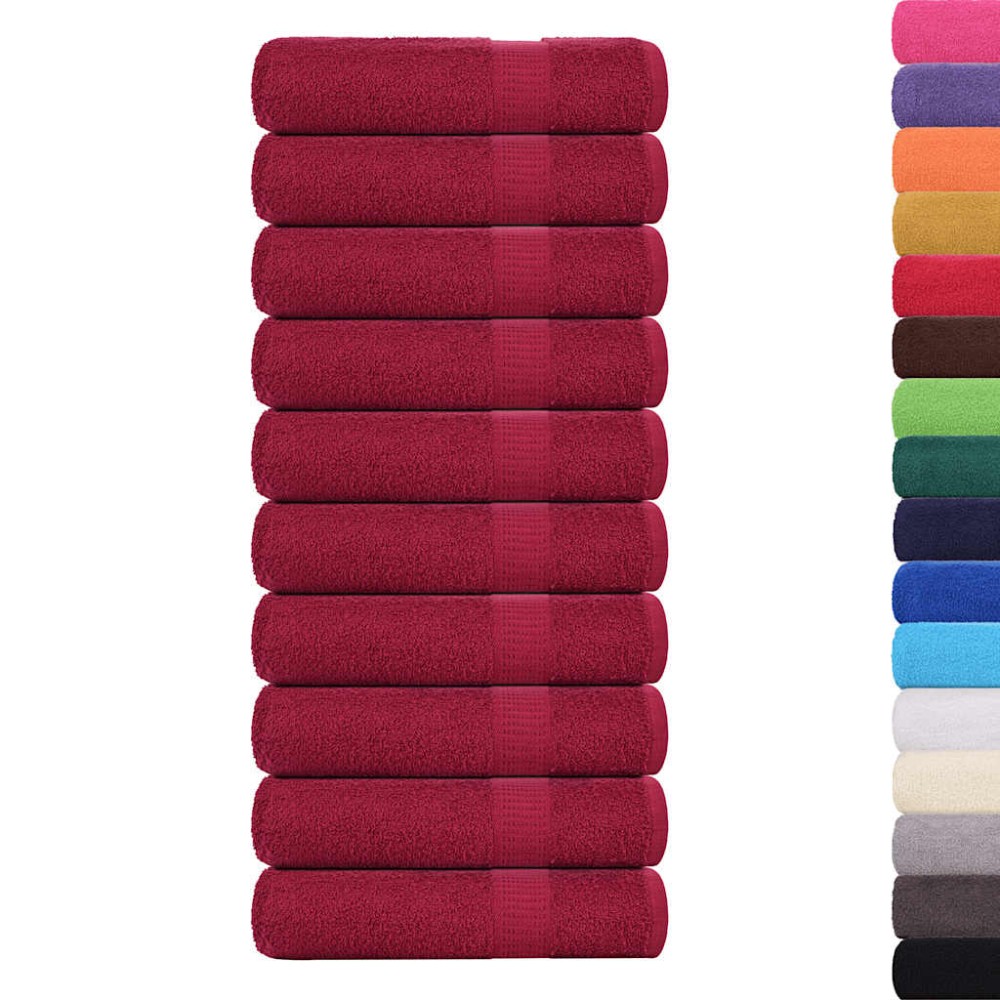 vidaXL Prosoape de baie 10 buc Bordeaux 100x150cm 360 g/m² 100% bumbac