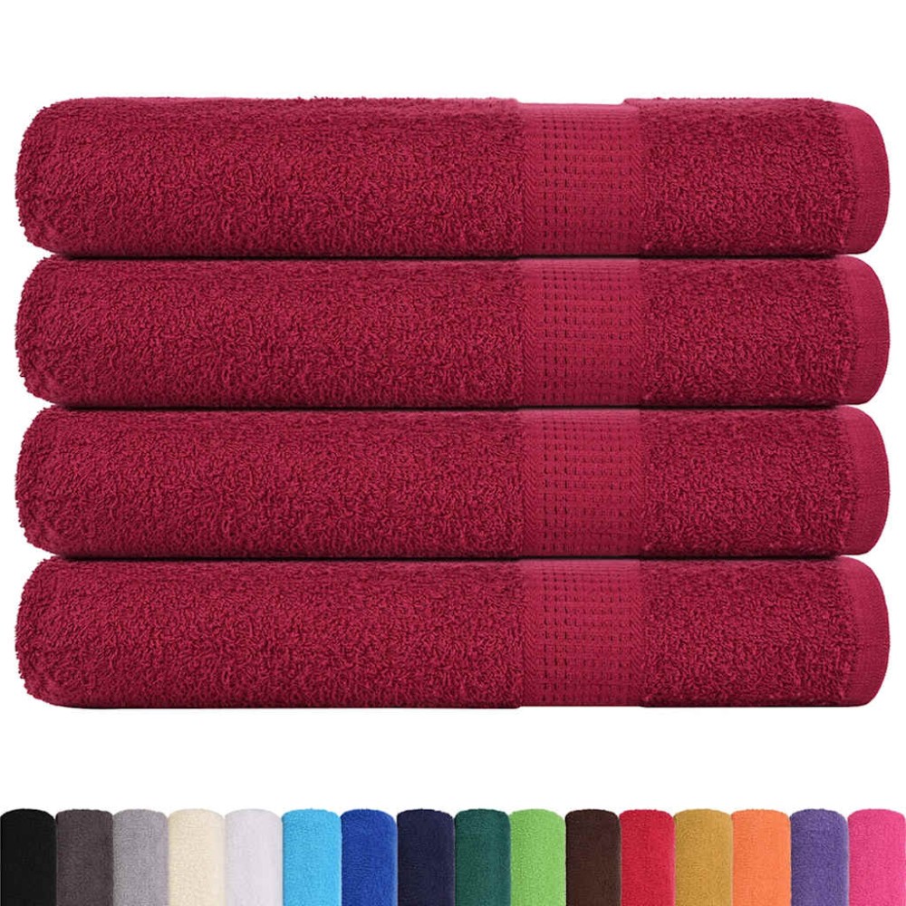 vidaXL Prosoape saună 4 buc Bordeaux 80x200 cm 360 g/m² 100% bumbac