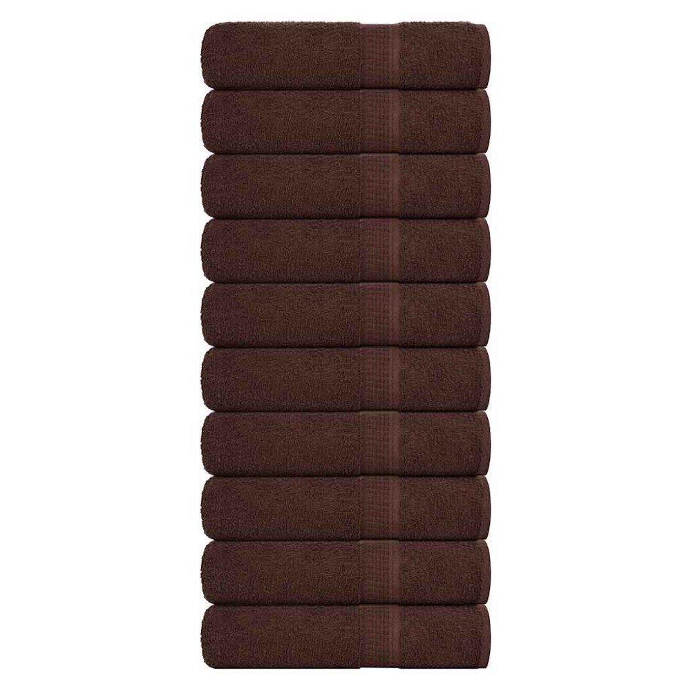 vidaXL Prosoape de mâini, FROGN, 10 buc., maro, 50x100 cm, 360 g/m²