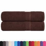 vidaXL Prosoape de duș 2 buc maro 70x140 cm 360 g/m² 100% bumbac vidaXL Prosoape de duș 2 buc maro 70x140 cm 360 g/m² 100% bumbac