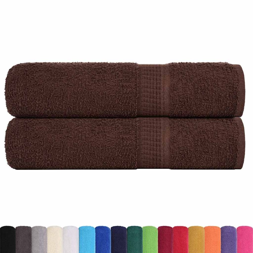 vidaXL Prosoape de baie 2 buc maro 100x150 cm 360 g/m² 100% bumbac