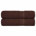 vidaXL Prosoape de baie 2 buc maro 100x150 cm 360 g/m² 100% bumbac vidaXL Prosoape de baie 2 buc maro 100x150 cm 360 g/m² 100% bumbac
