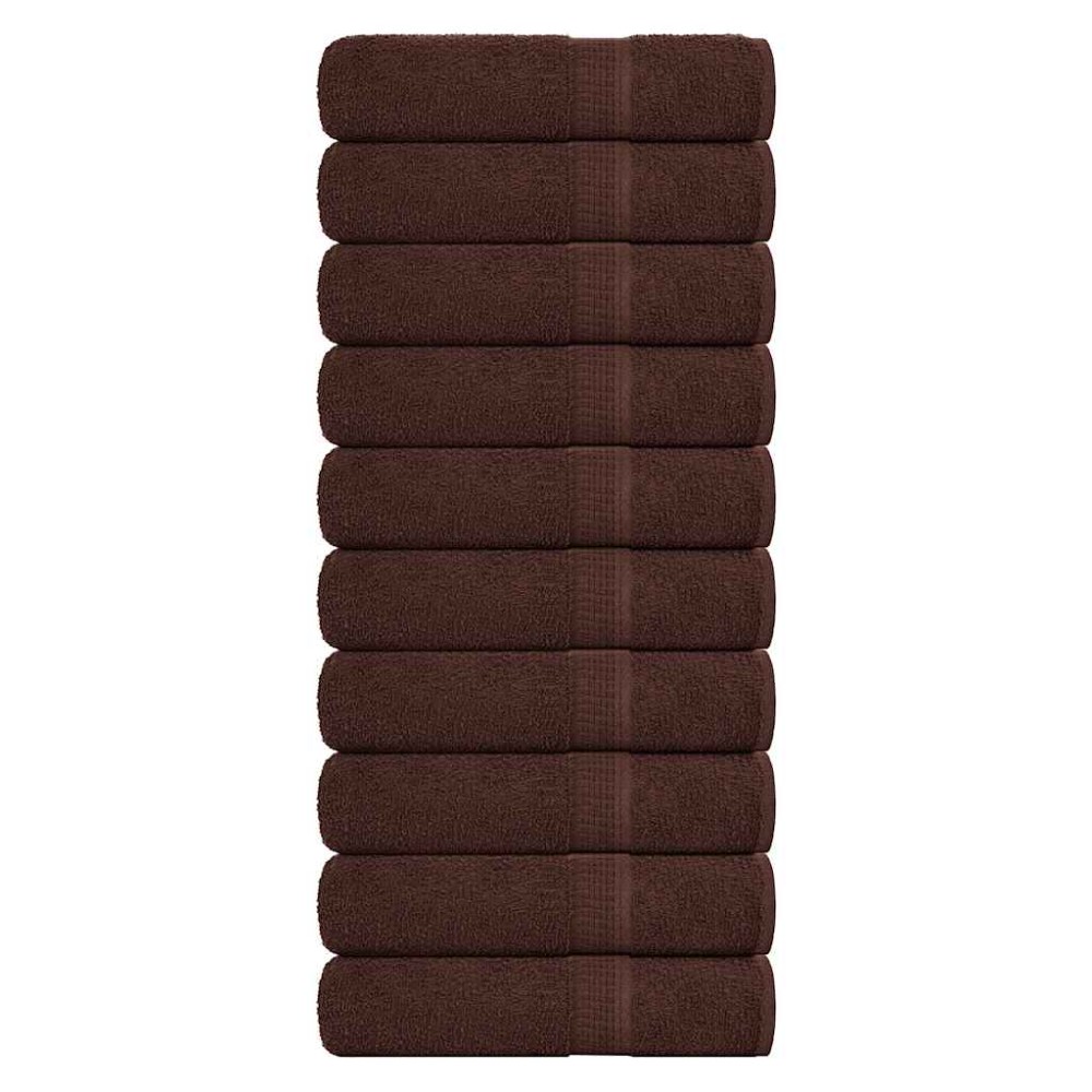 vidaXL Prosoape de baie 10 buc maro 100x150 cm 360 g/m² 100% bumbac