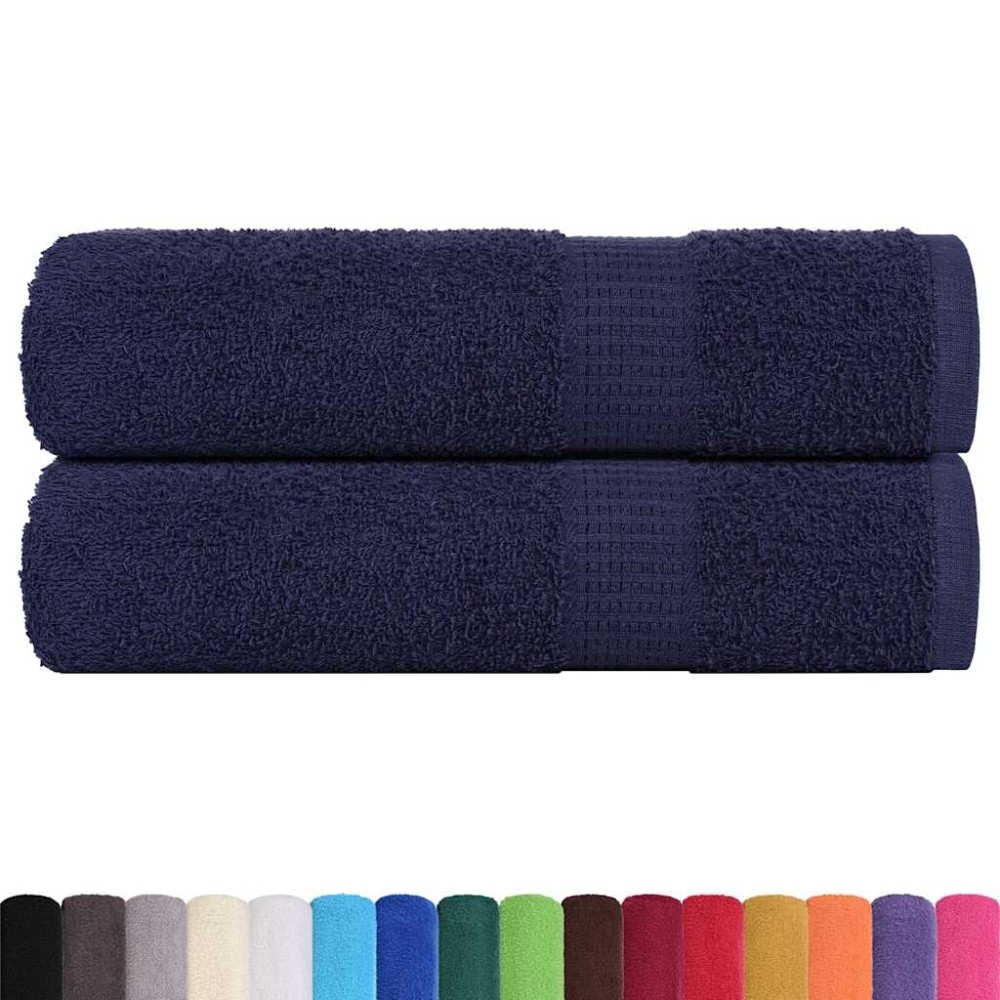 vidaXL Prosoape de baie 2 buc Bleumarin 100x150cm 360 g/m² 100% bumbac