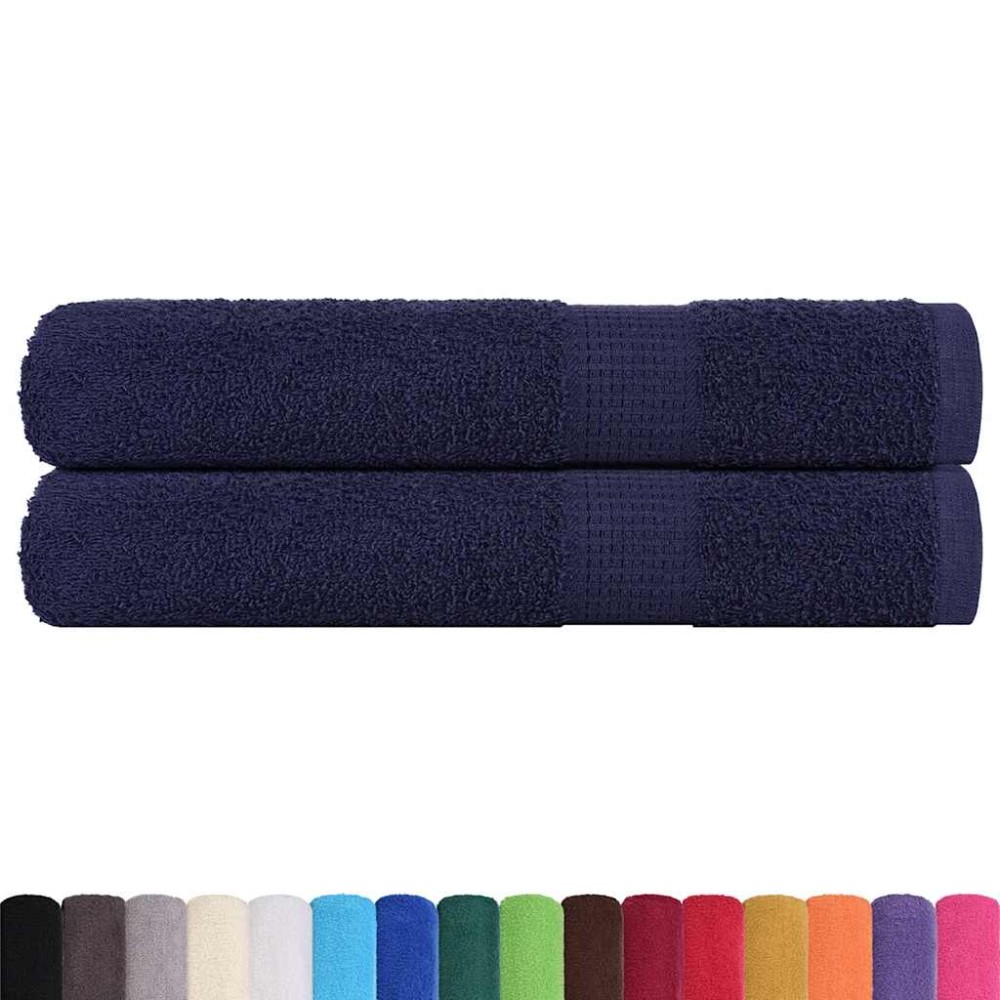 vidaXL Prosoape pentru saună 2 buc Albastru marin 360 g/m² 100% bumbac