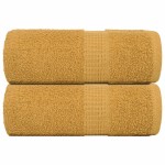 vidaXL Prosoape de baie, FROGN, 2 buc., aurii, 30x30 cm, 360 g/m²
