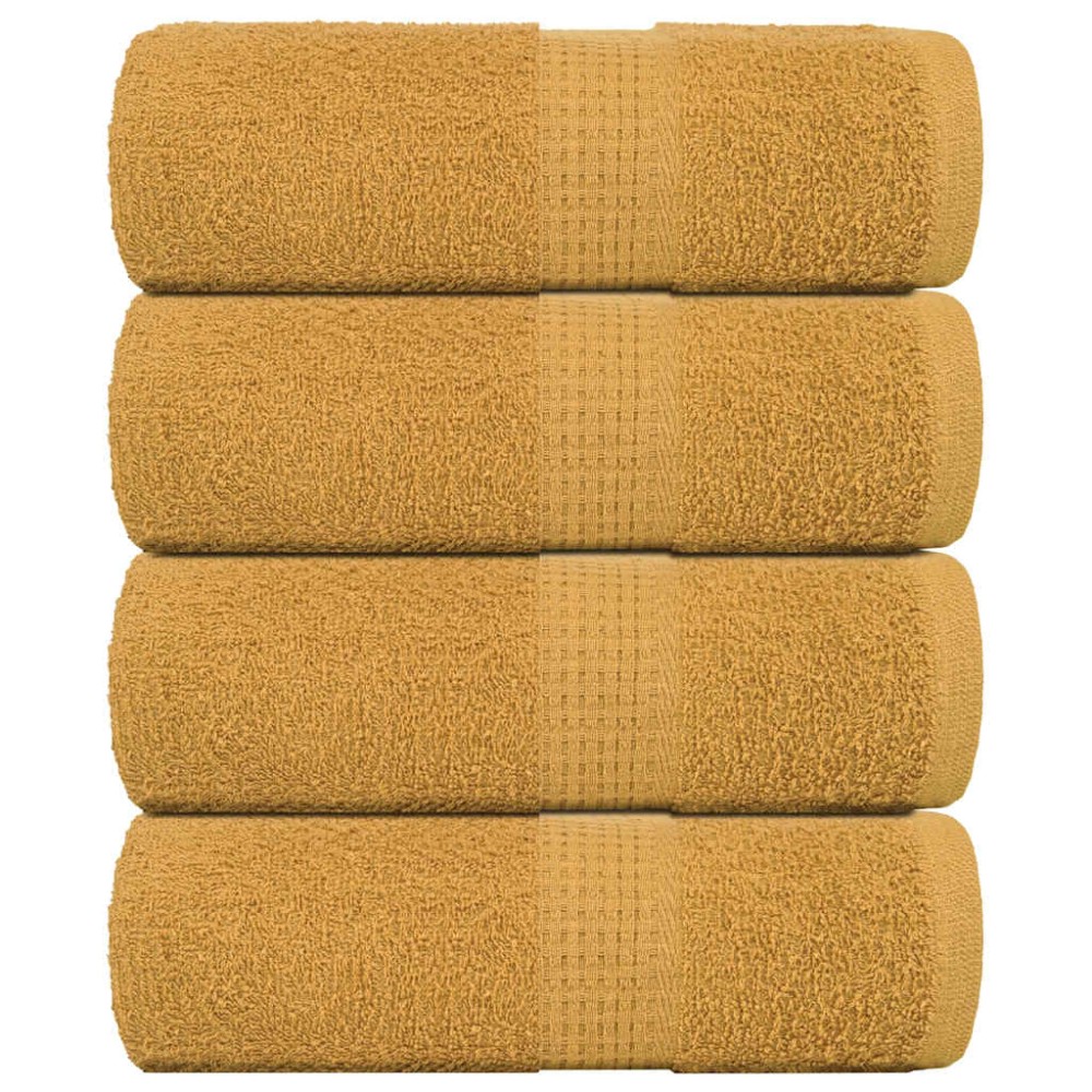 vidaXL Prosoape de baie 4 buc. FROGN aurii 30x30 cm 100% bumbac