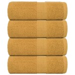 vidaXL Prosoape de baie 4 buc. FROGN aurii 30x30 cm 100% bumbac vidaXL Prosoape de baie 4 buc. FROGN aurii 30x30 cm 100% bumbac