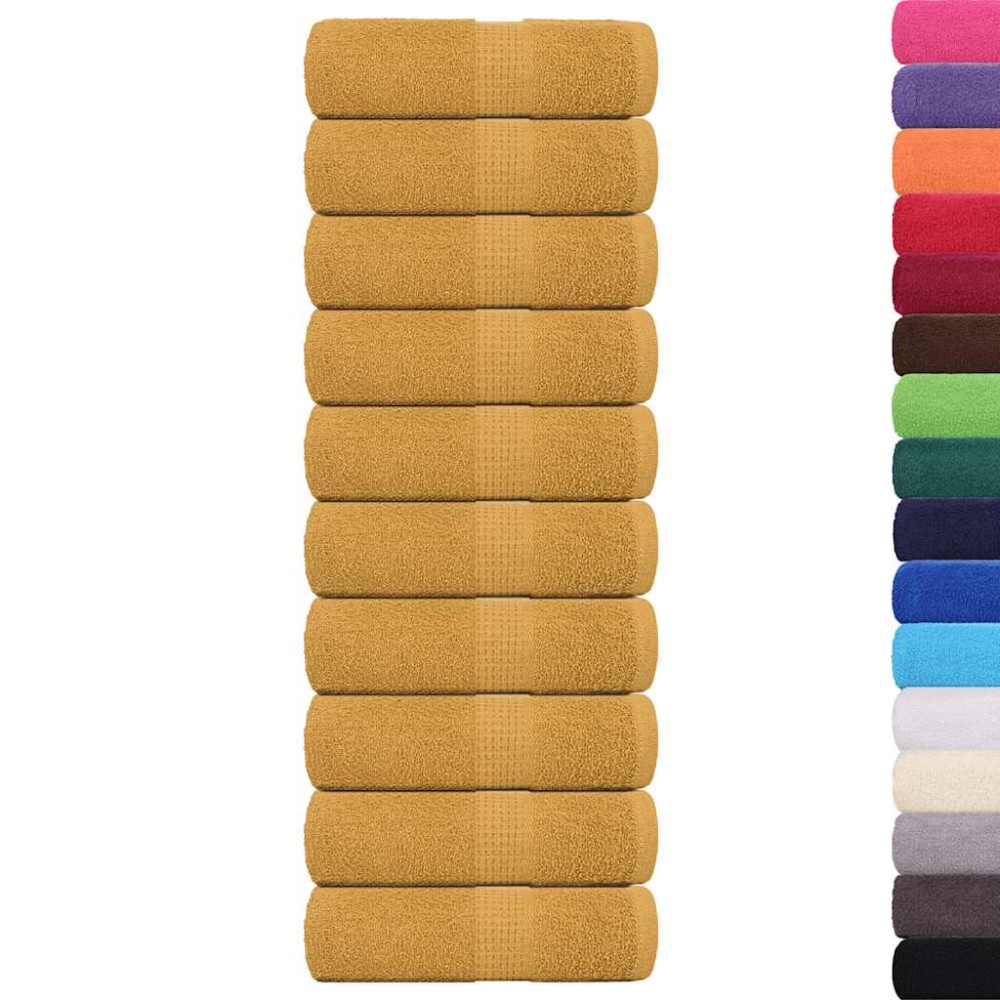 vidaXL Prosoape de baie 10 buc. FROGN aurii 30x30 cm 100% bumbac