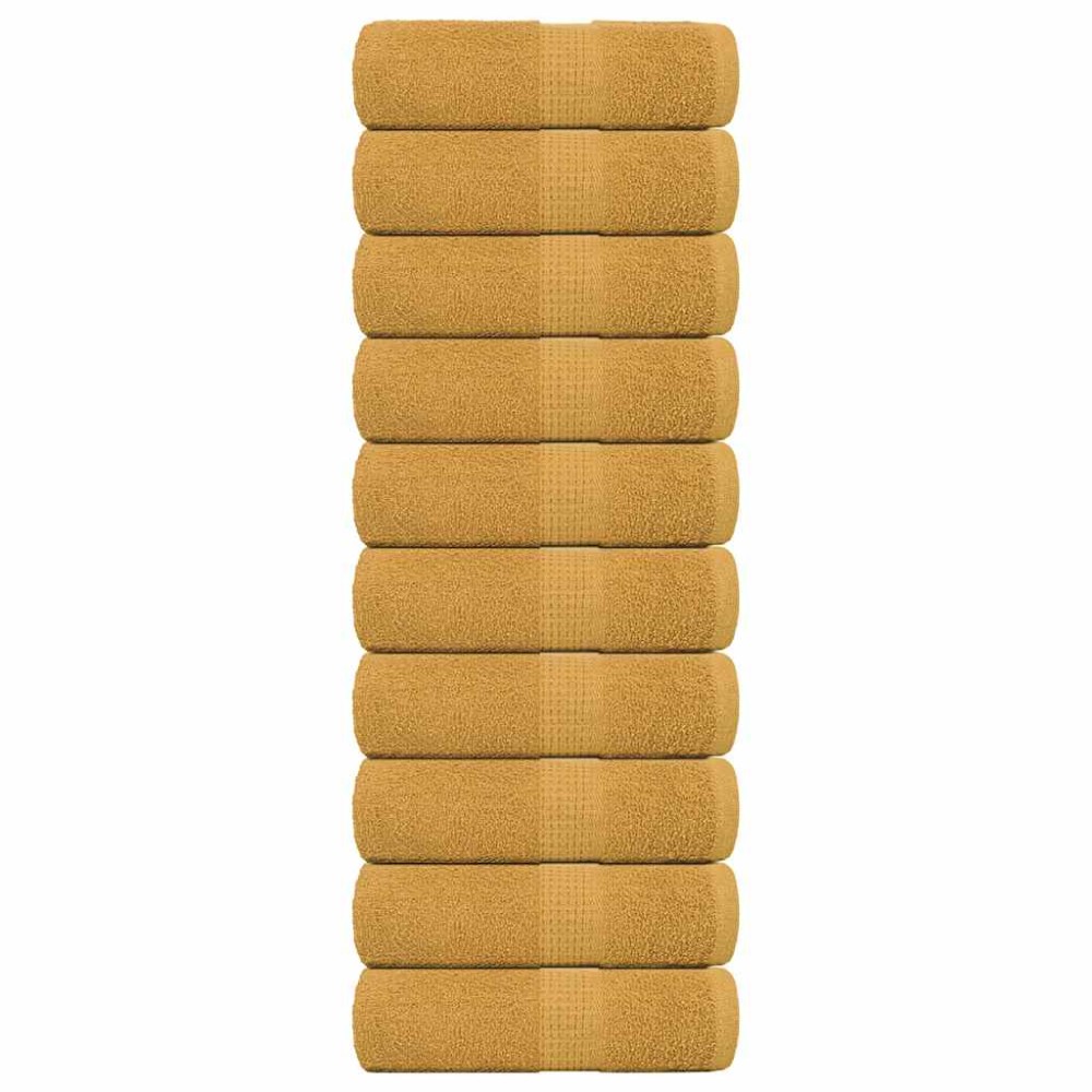 vidaXL Prosoape de baie 10 buc. FROGN aurii 30x30 cm 100% bumbac
