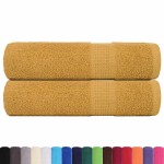 vidaXL Prosoape de duș 2 buc Aur 70x140 cm 360 g/m² 100% bumbac vidaXL Prosoape de duș 2 buc Aur 70x140 cm 360 g/m² 100% bumbac