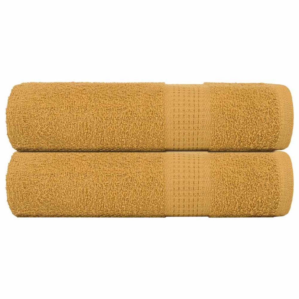 vidaXL Prosoape de duș 2 buc Aur 70x140 cm 360 g/m² 100% bumbac