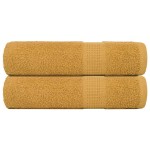 vidaXL Prosoape de baie 2 buc Aur 100x150 cm 360 g/m² 100% bumbac vidaXL Prosoape de baie 2 buc Aur 100x150 cm 360 g/m² 100% bumbac