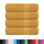 vidaXL Prosoape de baie 4 buc Aur 100x150 cm 360 g/m² 100% bumbac vidaXL Prosoape de baie 4 buc Aur 100x150 cm 360 g/m² 100% bumbac