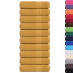 vidaXL Prosoape de baie 10 buc Aur 100x150 cm 360 g/m² 100% bumbac