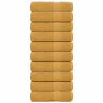 vidaXL Prosoape de baie 10 buc Aur 100x150 cm 360 g/m² 100% bumbac