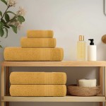 vidaXL Prosoape de baie 10 buc Aur 100x150 cm 360 g/m² 100% bumbac