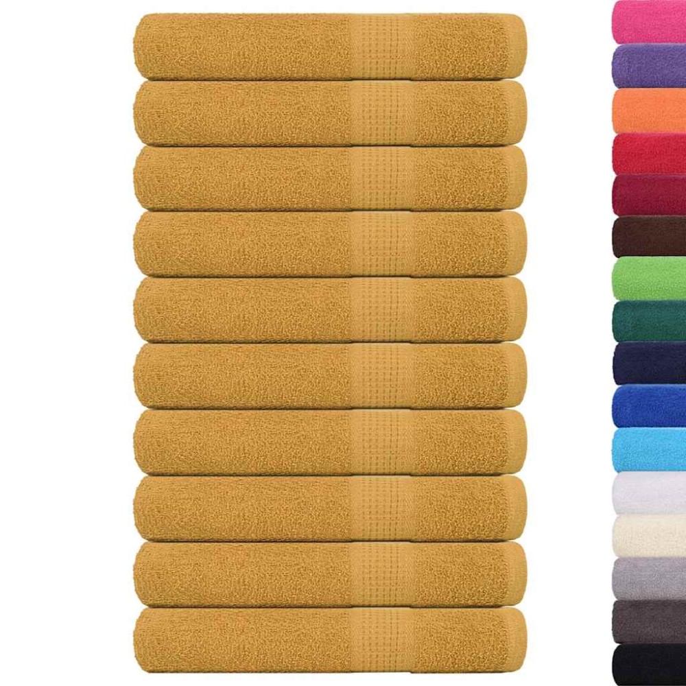 vidaXL Prosoape saună 10 buc Aur 80x200 cm 360 g/m² 100% bumbac