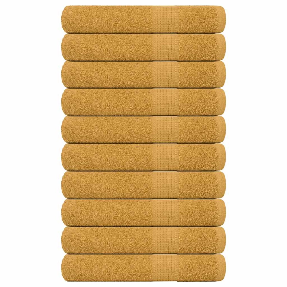 vidaXL Prosoape saună 10 buc Aur 80x200 cm 360 g/m² 100% bumbac