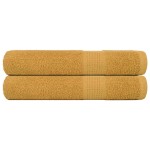 vidaXL Prosoape 2 buc Aur 100x200 cm 360 g/m² 100% bumbac vidaXL Prosoape 2 buc Aur 100x200 cm 360 g/m² 100% bumbac