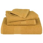 vidaXL Prosoape 2 buc Aur 100x200 cm 360 g/m² 100% bumbac vidaXL Prosoape 2 buc Aur 100x200 cm 360 g/m² 100% bumbac