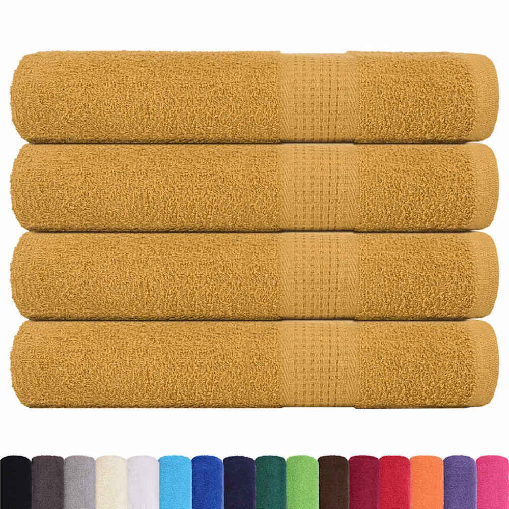vidaXL Prosoape 4 buc Aur 100x200 cm 360 g/m² 100% bumbac