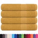 vidaXL Prosoape 4 buc Aur 100x200 cm 360 g/m² 100% bumbac vidaXL Prosoape 4 buc Aur 100x200 cm 360 g/m² 100% bumbac