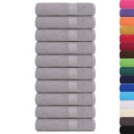 vidaXL Prosoape de mâini, FROGN, 10 buc., gri, 50x100 cm, 360 g/m²