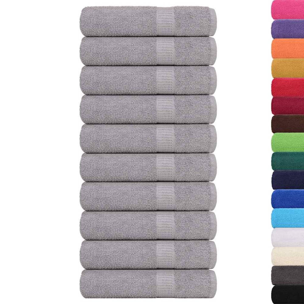 vidaXL Prosoape de baie 10 buc Gri 100x150 cm 360 g/m² 100% bumbac