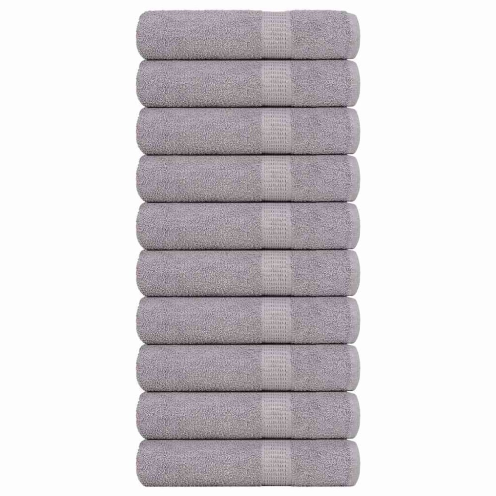 vidaXL Prosoape de baie 10 buc Gri 100x150 cm 360 g/m² 100% bumbac