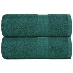 vidaXL Prosoape pentru oaspeți 2 buc Verde 360 g/m² 100% bumbac vidaXL Prosoape pentru oaspeți 2 buc Verde 360 g/m² 100% bumbac